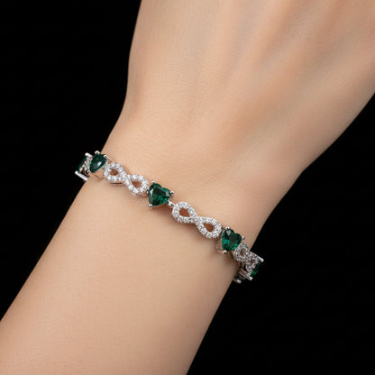 Moissanite 1.05 ctw Heart Infinite Bracelet