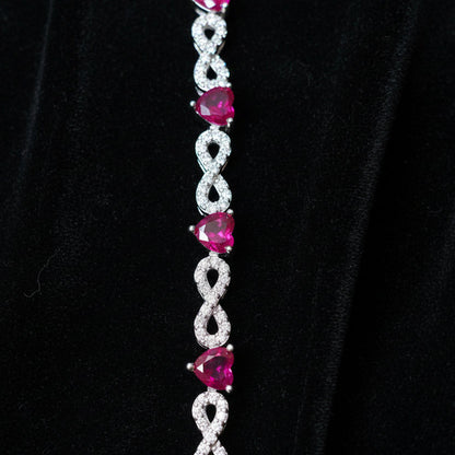 Moissanite 1.05 ctw Heart Infinite Bracelet