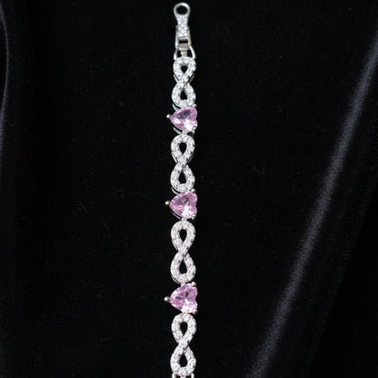 Moissanite 1.05 ctw Heart Infinite Bracelet