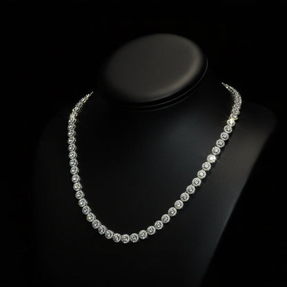 Silver Moissanite Necklace at Earring Kingz