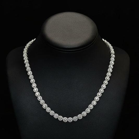 Silver Moissanite Necklace at Earring Kingz