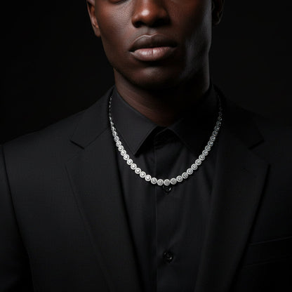 Silver Moissanite Necklace at Earring Kingz