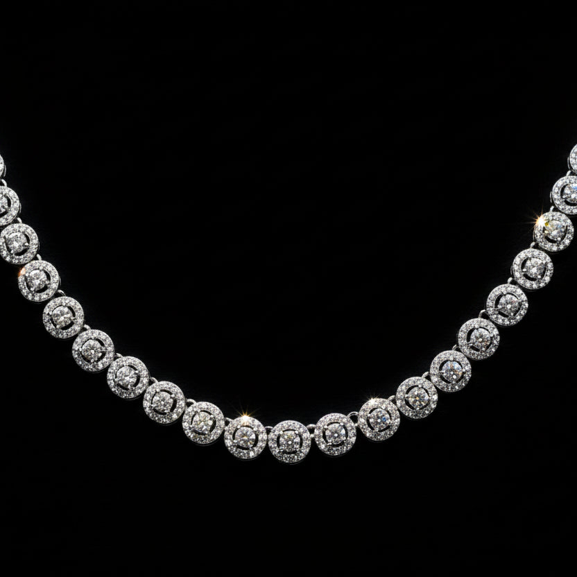 Silver Moissanite Necklace at Earring Kingz