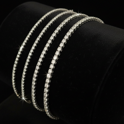 925 Silver Moissanite Tennis Bracelet 2mm at Earring Kingz