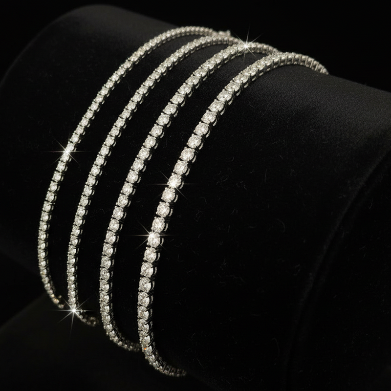 925 Silver Moissanite Tennis Bracelet 2mm at Earring Kingz