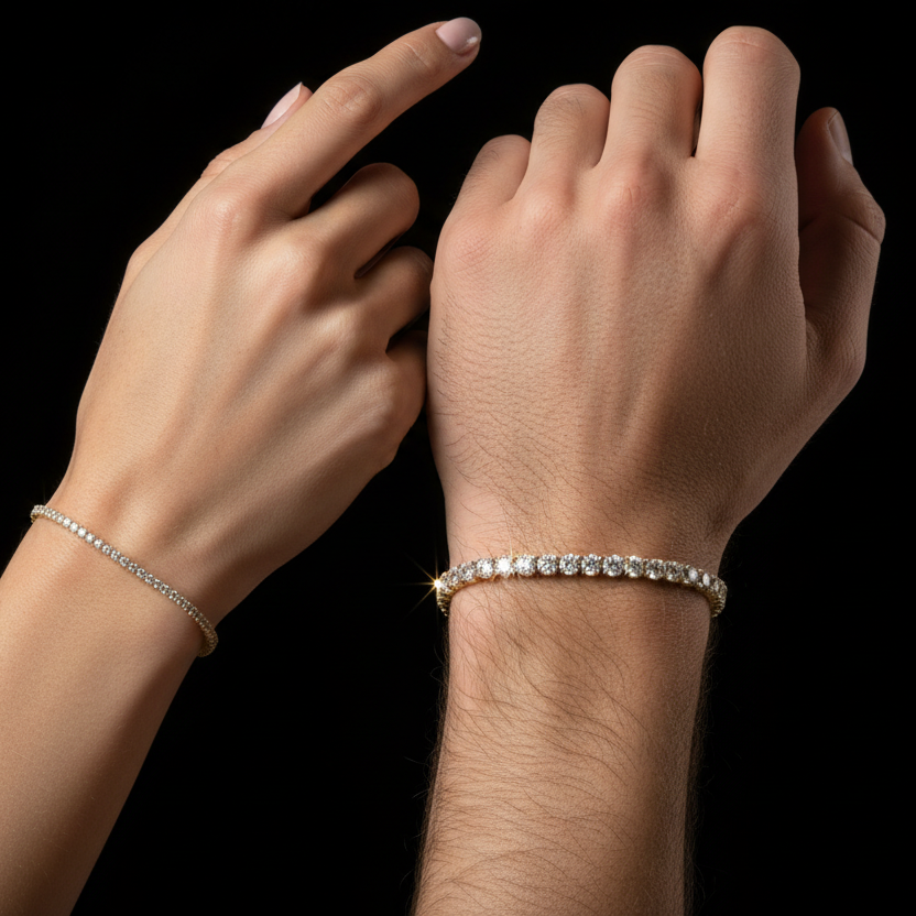 925 Silver Moissanite Tennis Bracelet 2mm at Earring Kingz